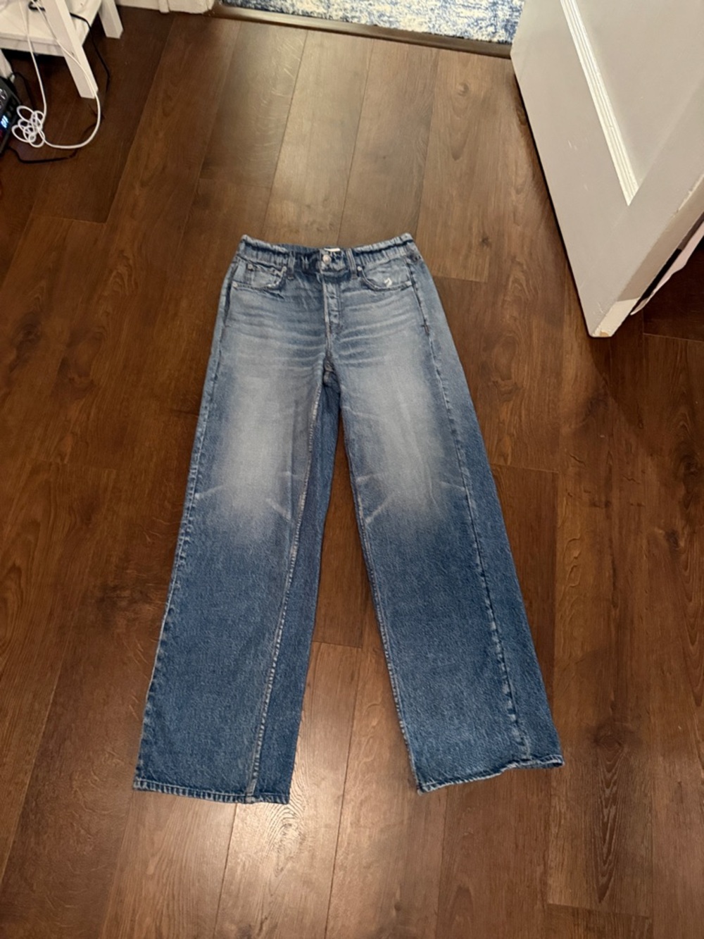 rag & bone Miramar Light Blue Wide-Leg Flare Jeans